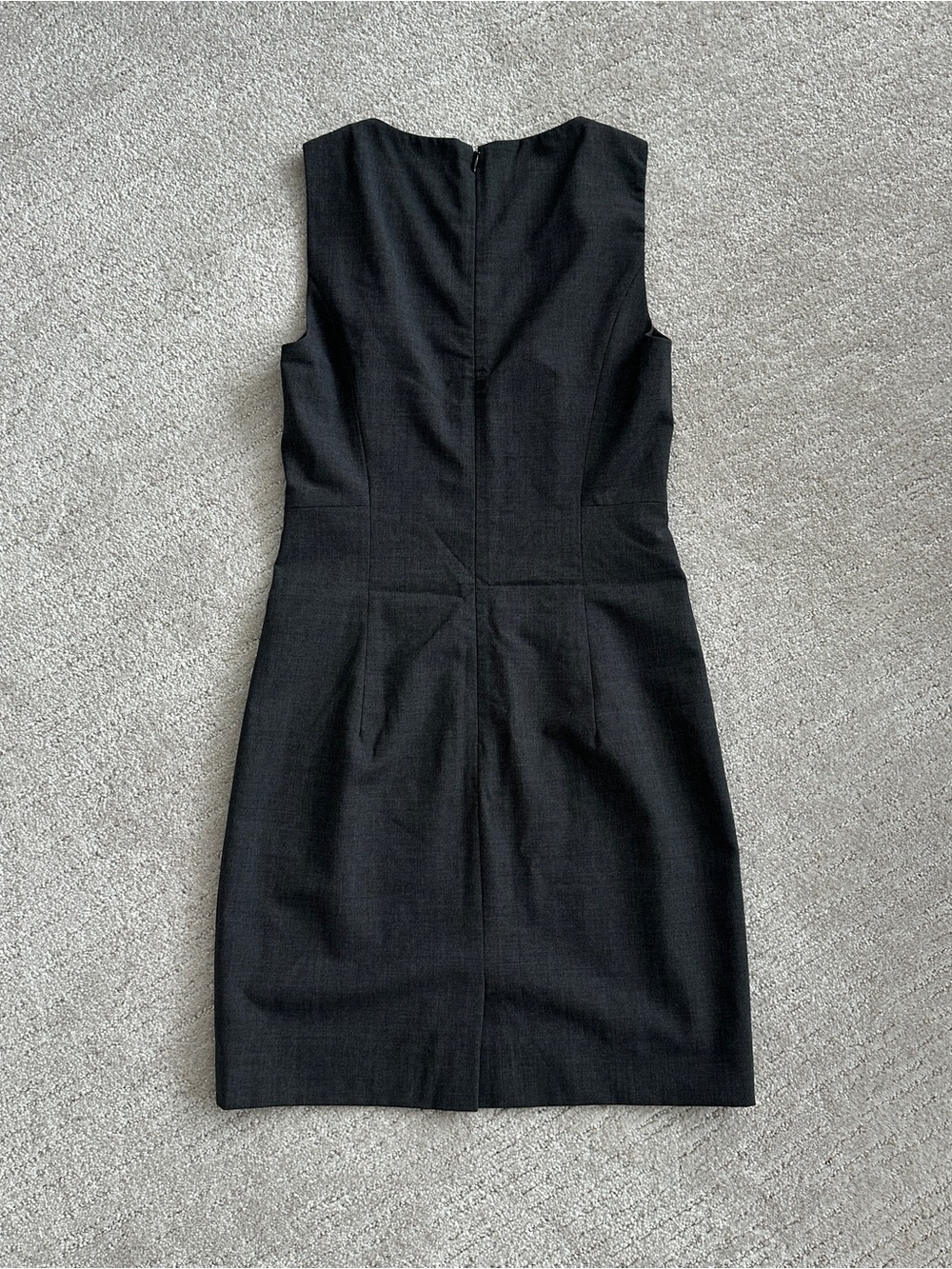 Theory Wool Boatneck Sheath Dress in Gray - Picture 4 of 5